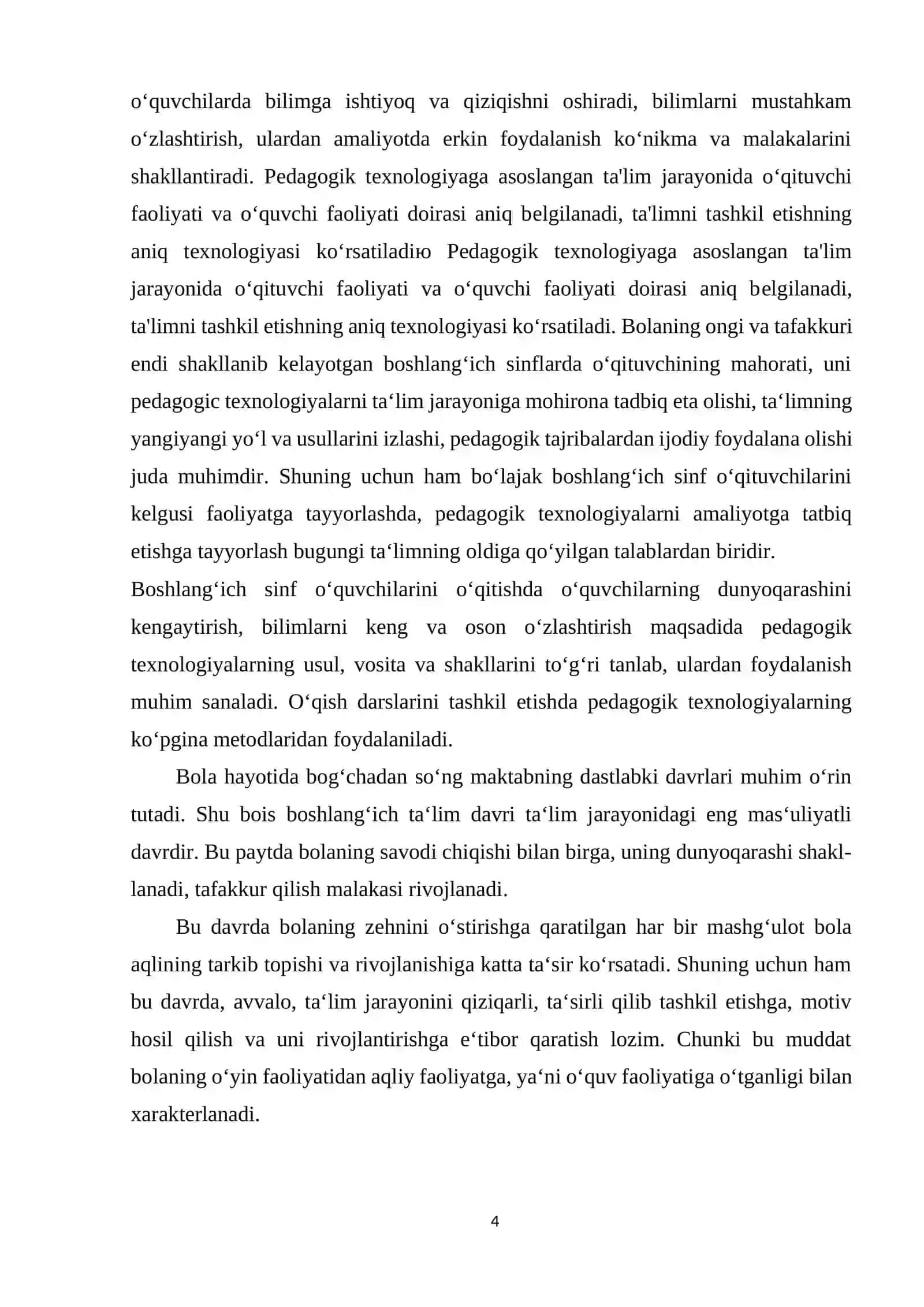 4-sinfda matematekadan sodda masalalar  va ularni yechishga o’rgatish metodikasi KURS ISHI 4