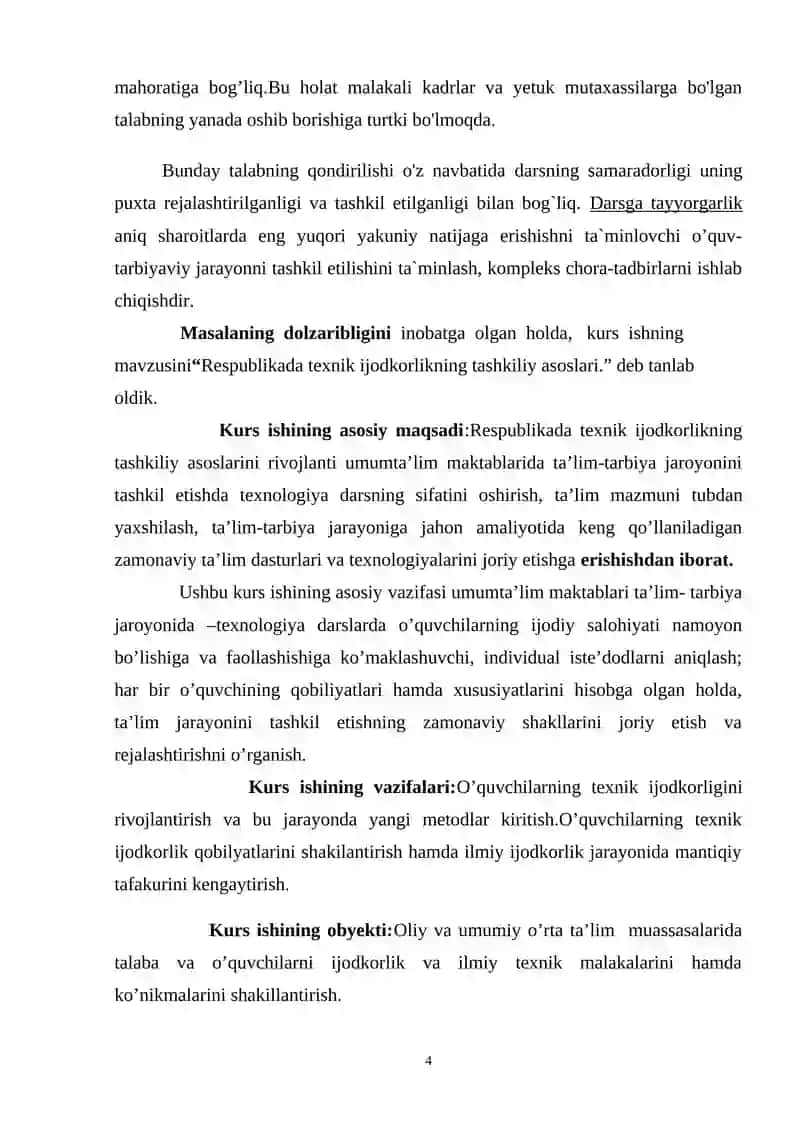 Sanoat mulki obyektlari kurs ishi 4