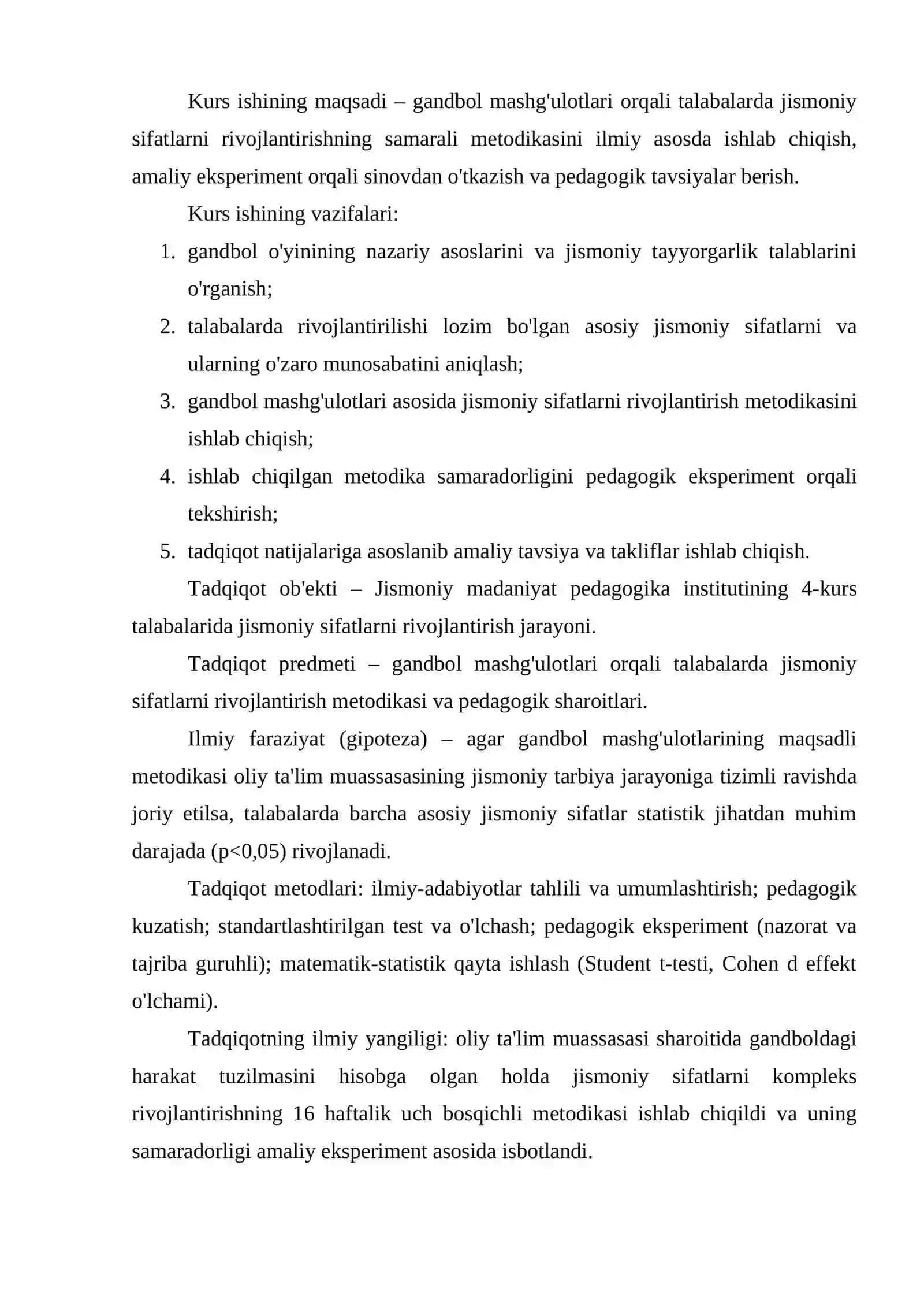 "Gandbol orqali talabalarda jismoniy sifatlarni rivojlantirish metodikasi" 4