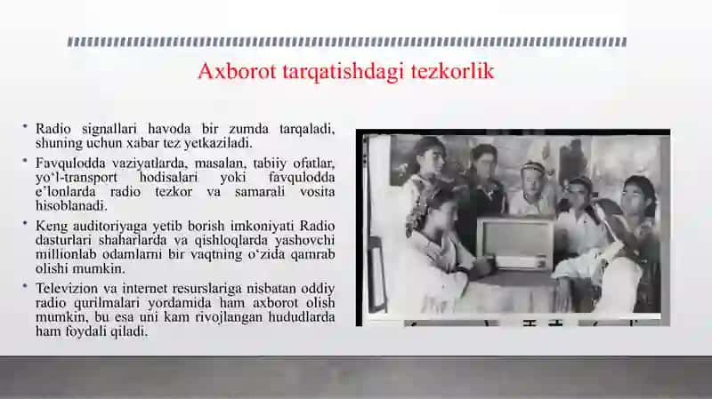 RADIO TEZKOR XABAR BERISH VA AXBOROT TARQATISH VOSITASI 4