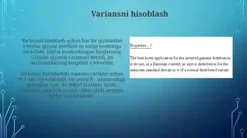 Dispersiyavao'rtachakvadratiktafovutxossalari 4