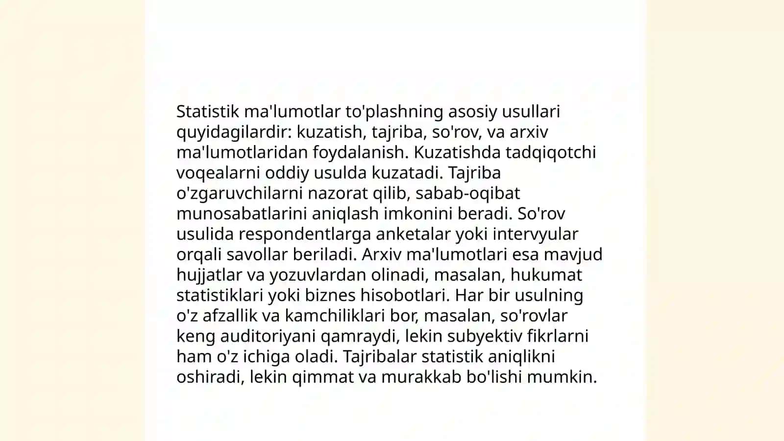 Matematik statistika elementlarini o’qitish metodikasi 4