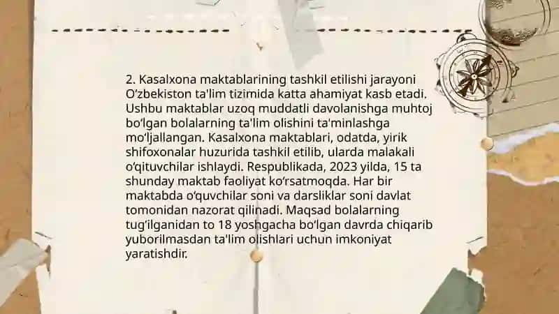 Uzoq muddatli davolanish sharoitida ta'lim dasturlari 4