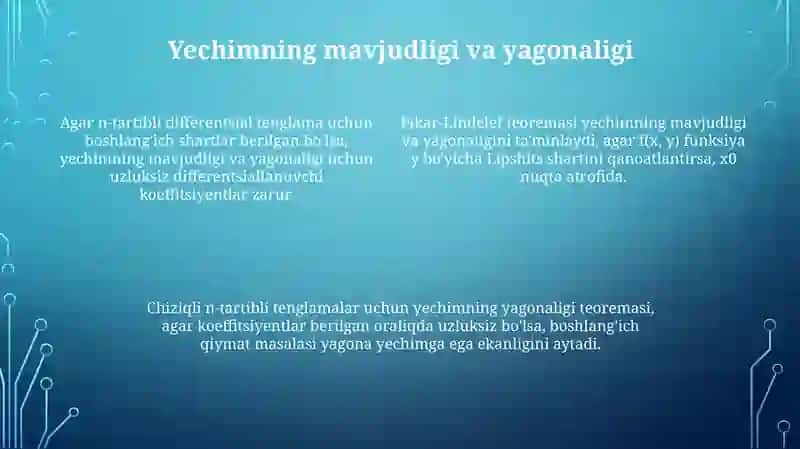 N-tartibli differensial tenglamalar 4