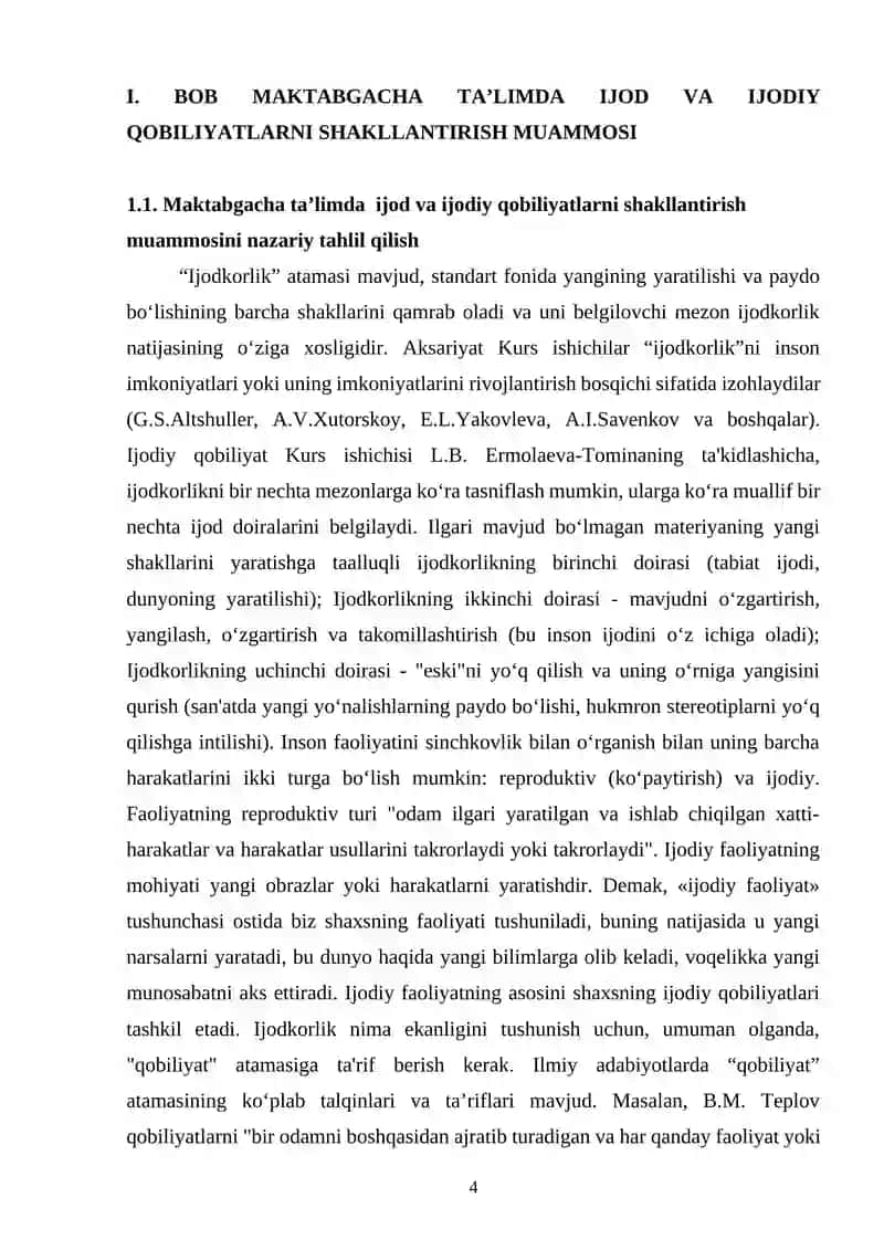 MAKTABGACHA YOSHDAGI BOLALARNI IJODIY RIVOJLANISH TEXNOLOGIYALARI 4
