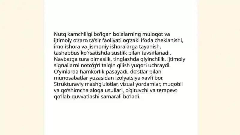 Maktabgacha yoshdagi nutqida kamchiligi bolgan bolalarning faoliyat xususiyatlari 4