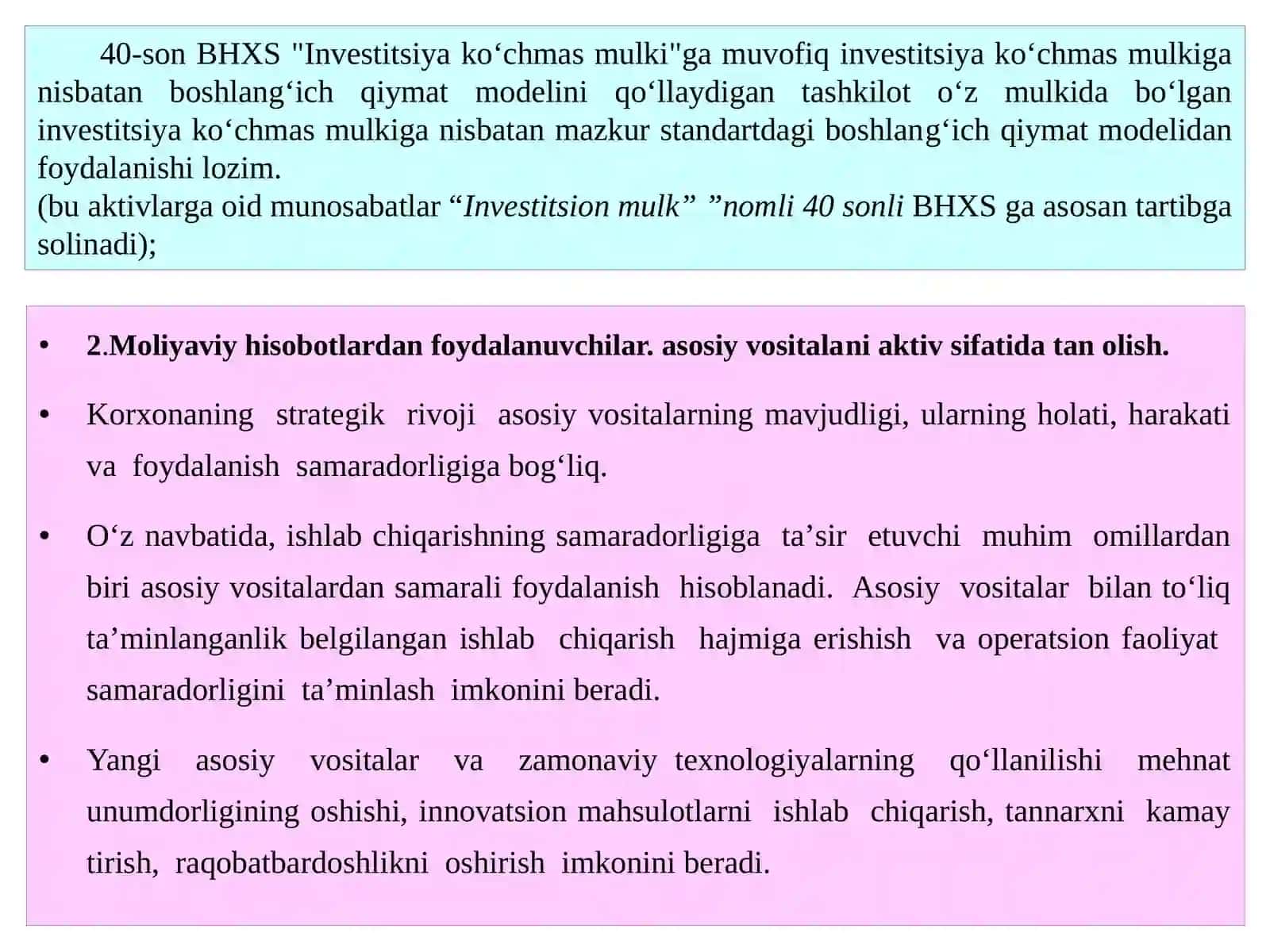 1.16-sonli BHXS “Asosiyvositalar” (IAS)ningmaqsadi,mazmunivaasosiyqoidalari 4
