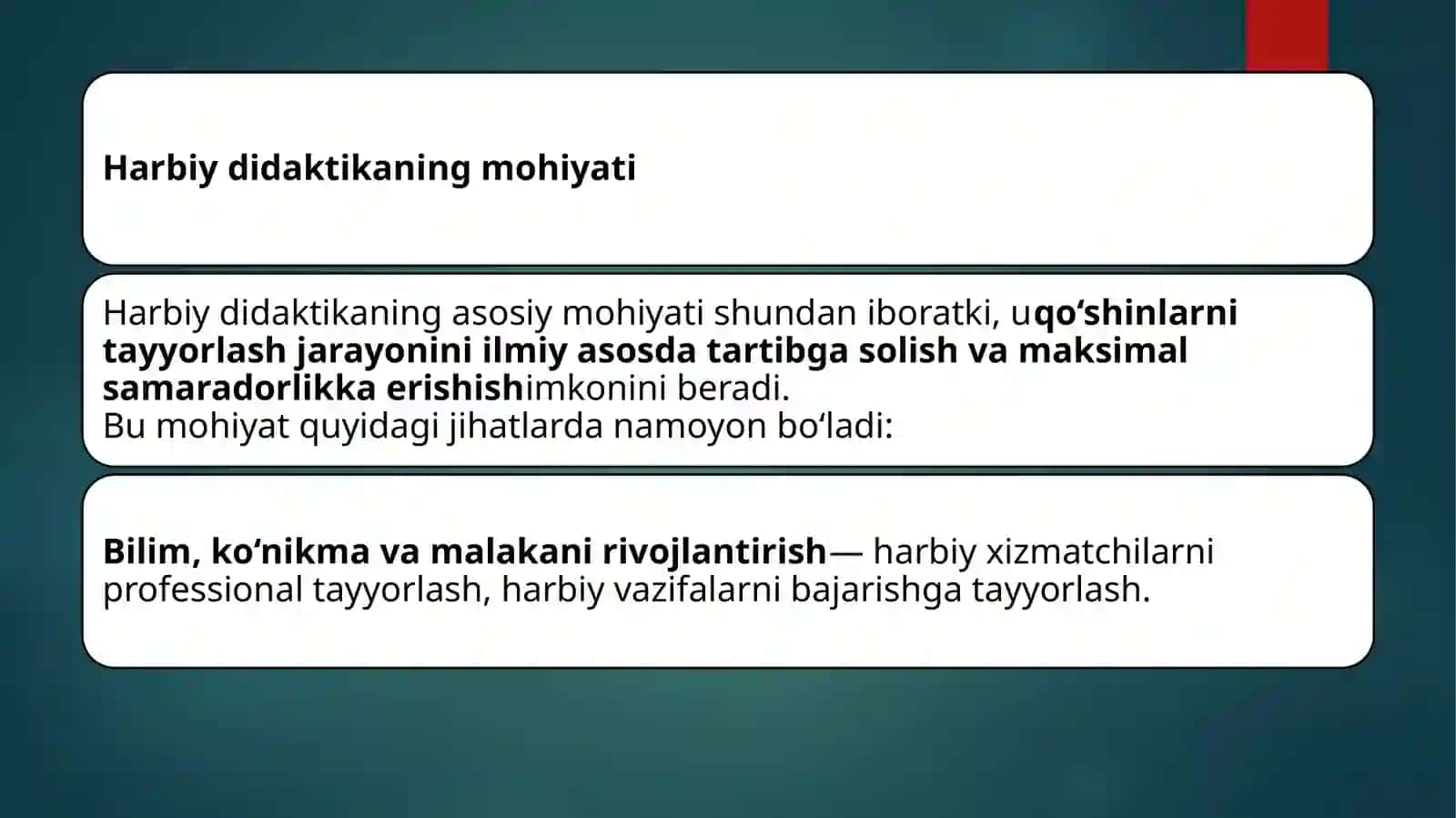 Harbiy pedagogika va psixologiya fanidan tayyorlagan taqdimoti 4