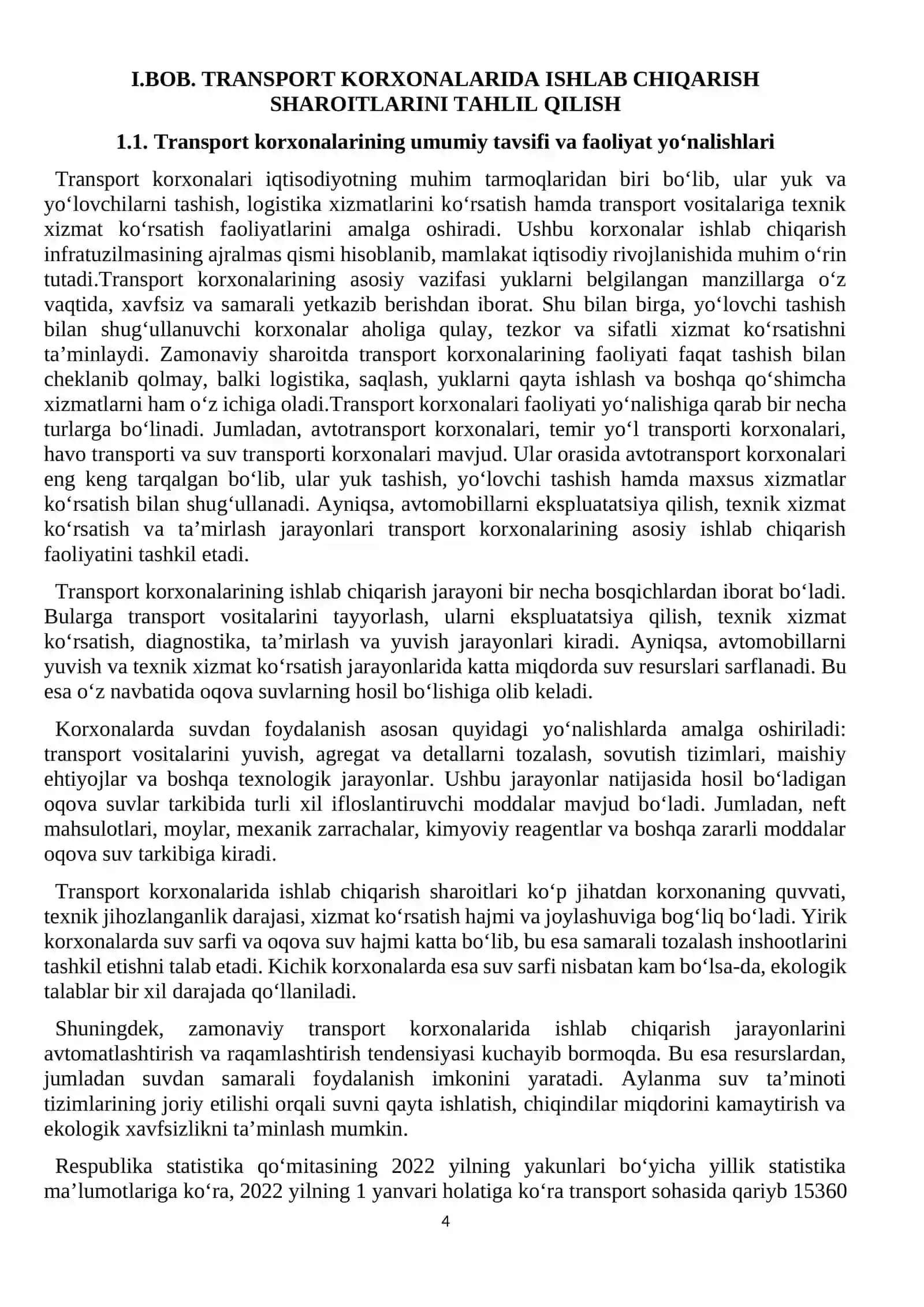 Transport korxonalaridagi tozalash inshootlari va aylanma suv ta’minoti tizimini hisoblash 4