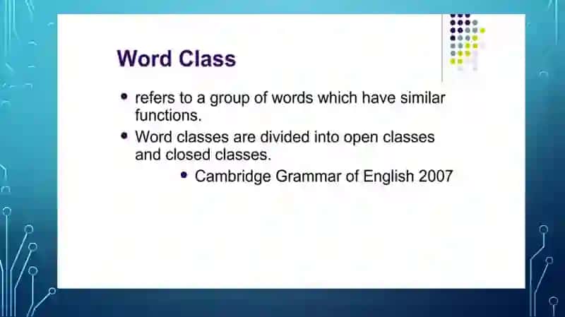 Lecture 3: The problems of Parts of speech 4