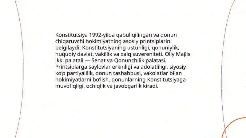 Oʻzbekistonning qonun chiqaruvchi hokimiyatining shakllanishi 4