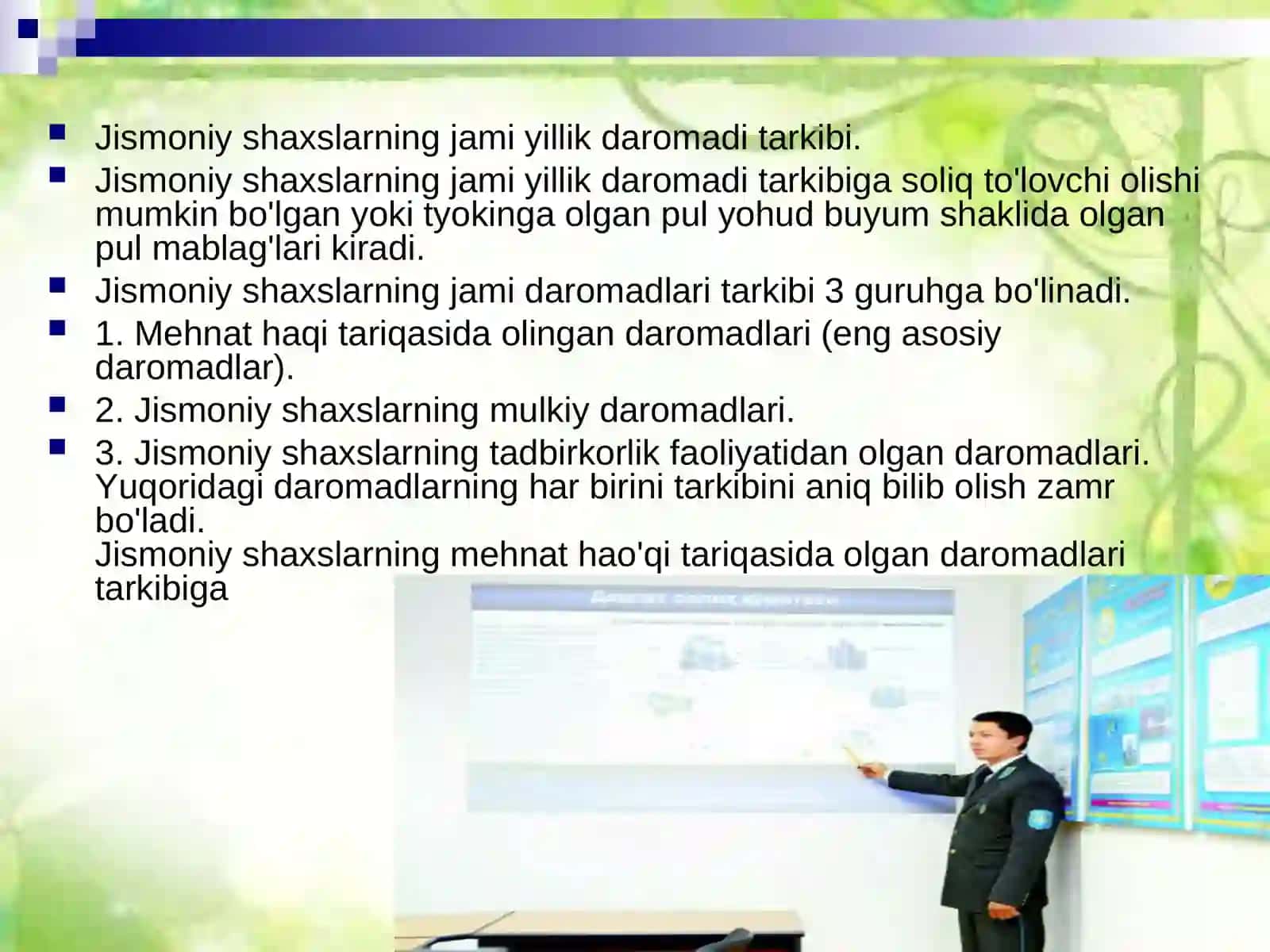 Tadbirkorlik faoliyatidan olinadigan daromadlarni soliqqa tortish xususiyatlari 4
