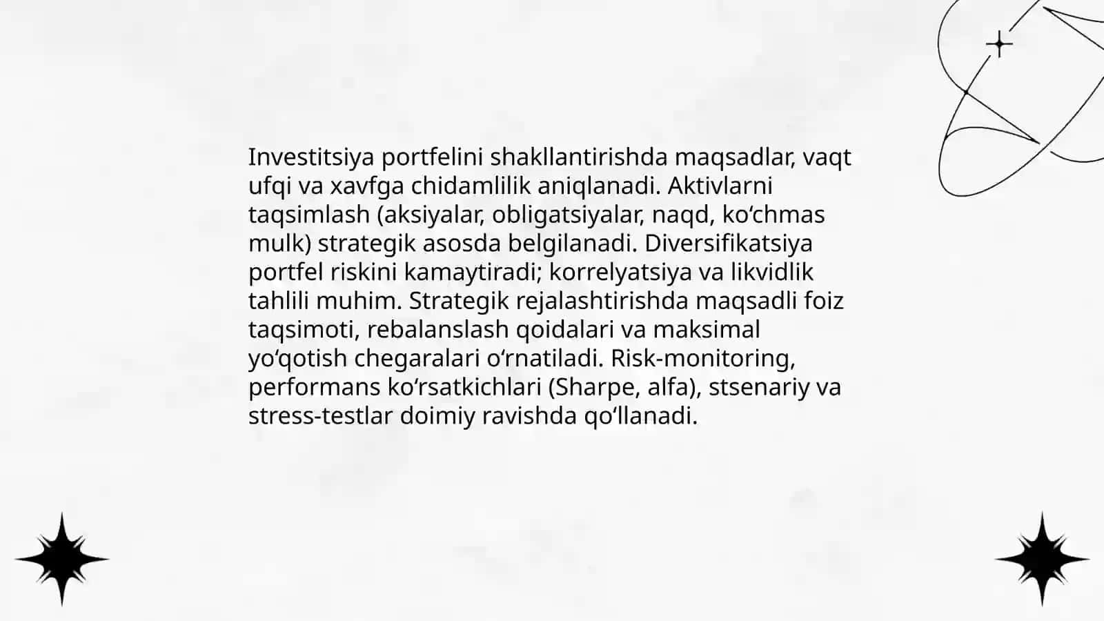 Investitsiyalarni samarali boshqarish va monitoring qilishni o'rganish 4
