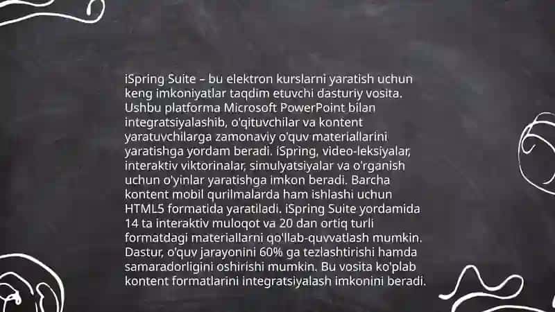 MS Power Point dasturining elektron kurs konstruktori - iSpring Suite bilan integratsiya 4