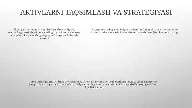 Investitsiya Institutlarining Moliya Bozoridagi Faoliyati 4