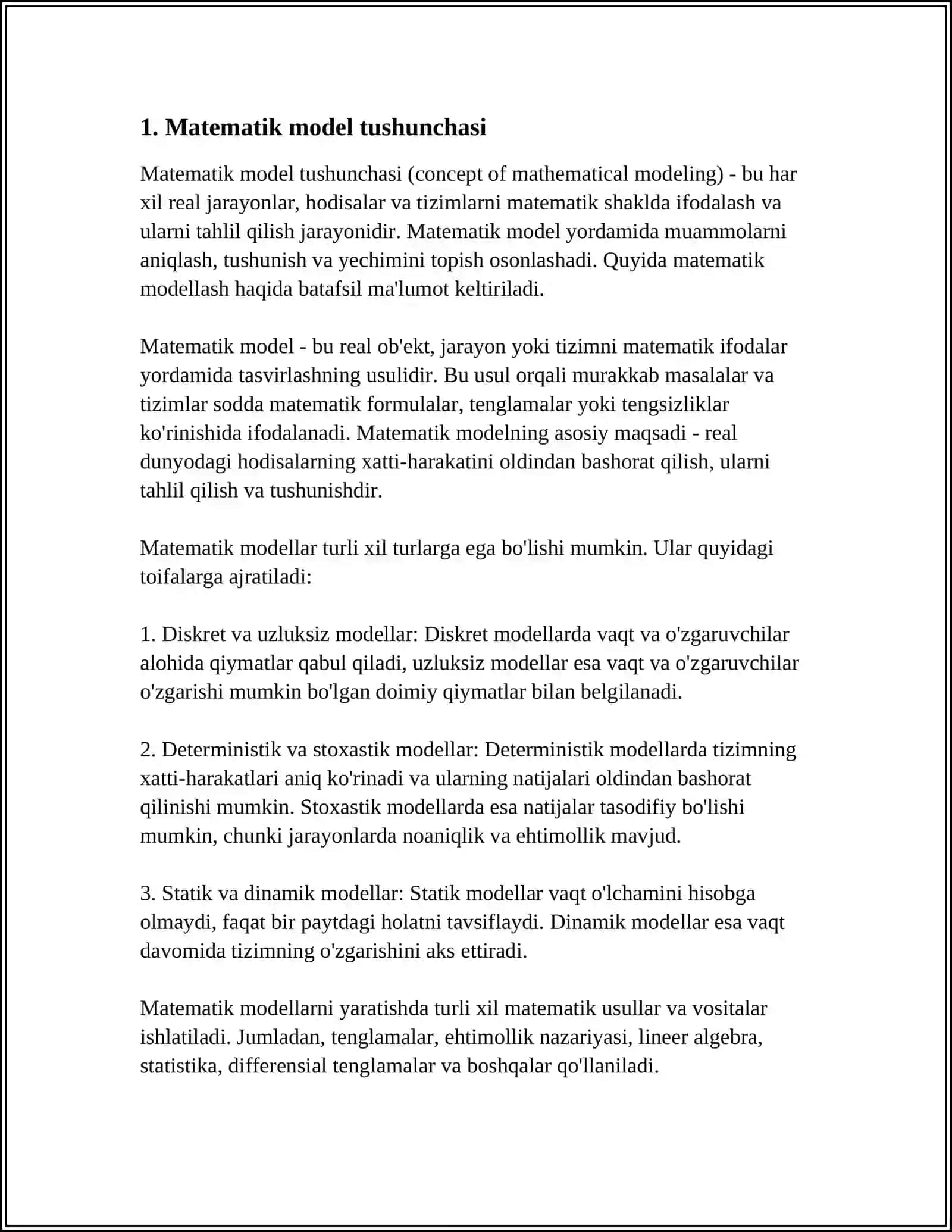 MATEMATIK TASAVVURLARNI SHAKLLANTIRISH NAZARIYASI VA TEXNOLOGIYALARI FANINING NAZARIY ASOSLARI 4