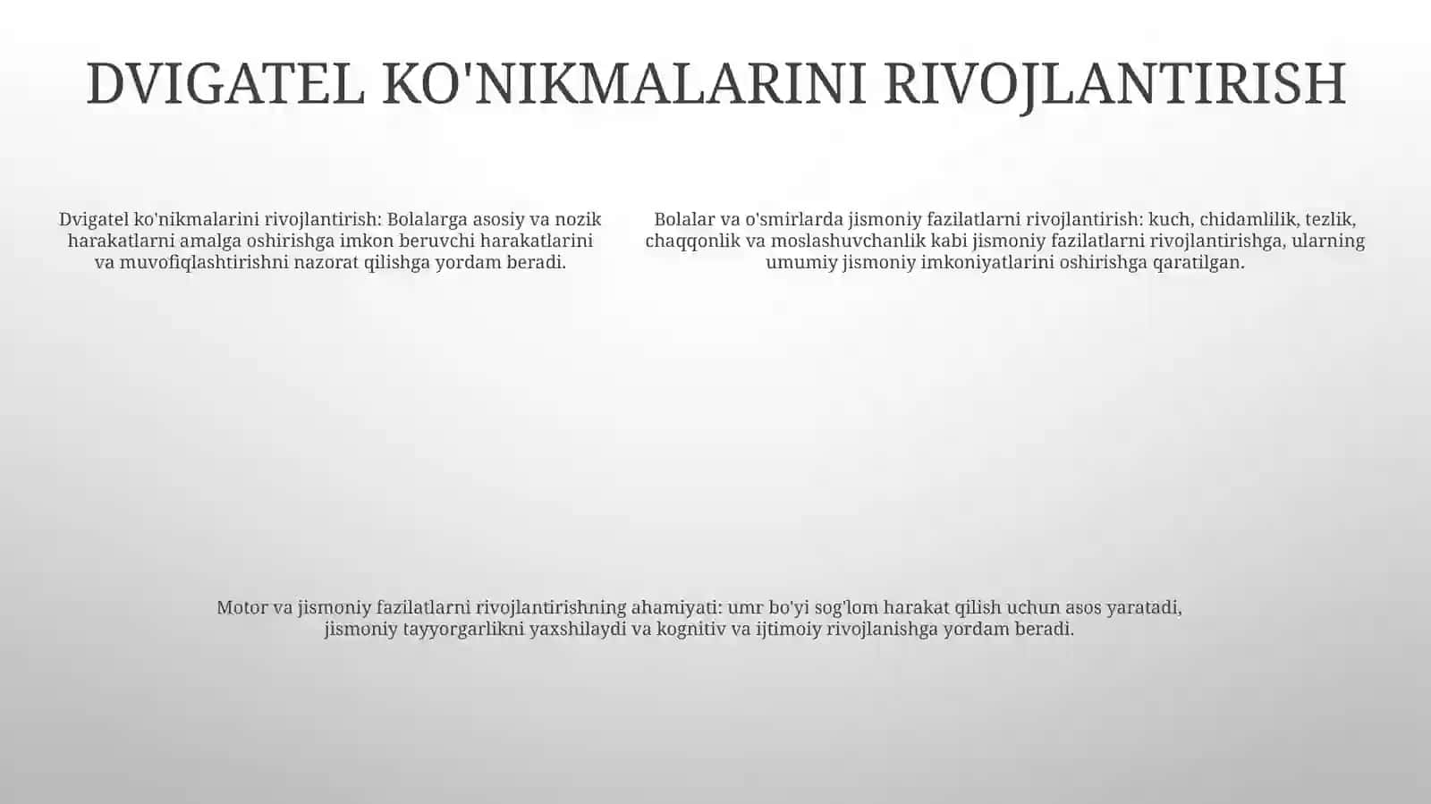 Bolalar Va OʻSmirlarning Jismoniy Sifatlarini Rivojlantirish 4