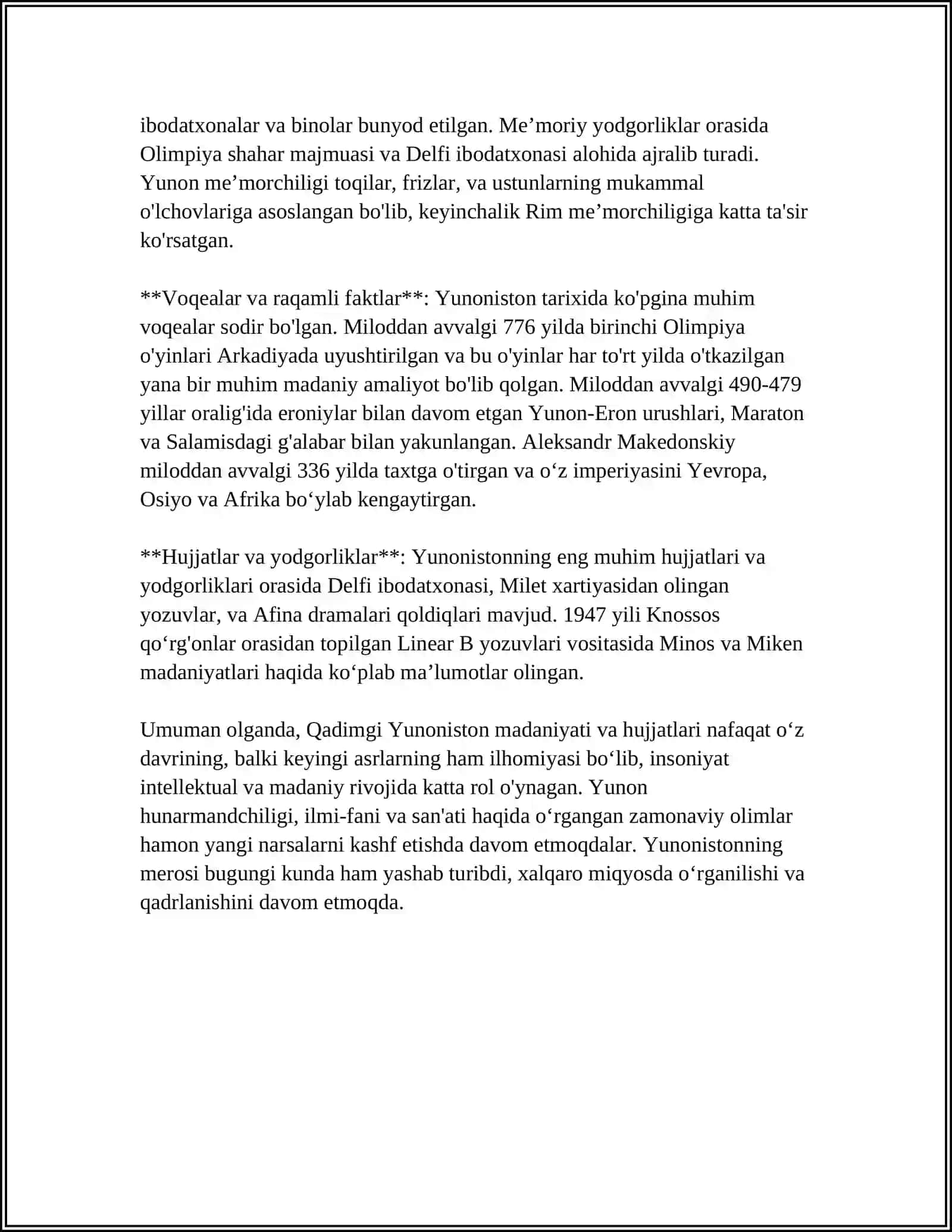 MUSTAQIL ISH Mavzu: QADIMGI YUNONISTONDA HUJJAT TURLARI 4