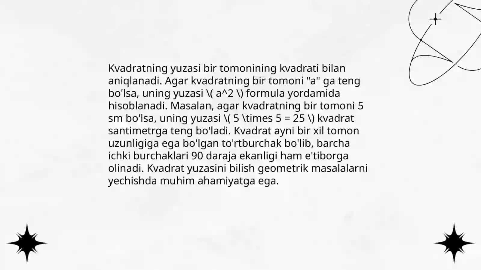 Geometrik shakllarini yuzalari va hajmlari 4