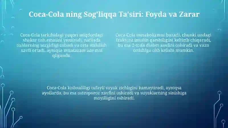 Coca-Cola: Tarkibi, Ta'siri va Xavflari 4