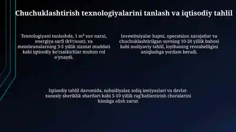 O'zbekistonda sho'r suvni chuchuklashtirish 4