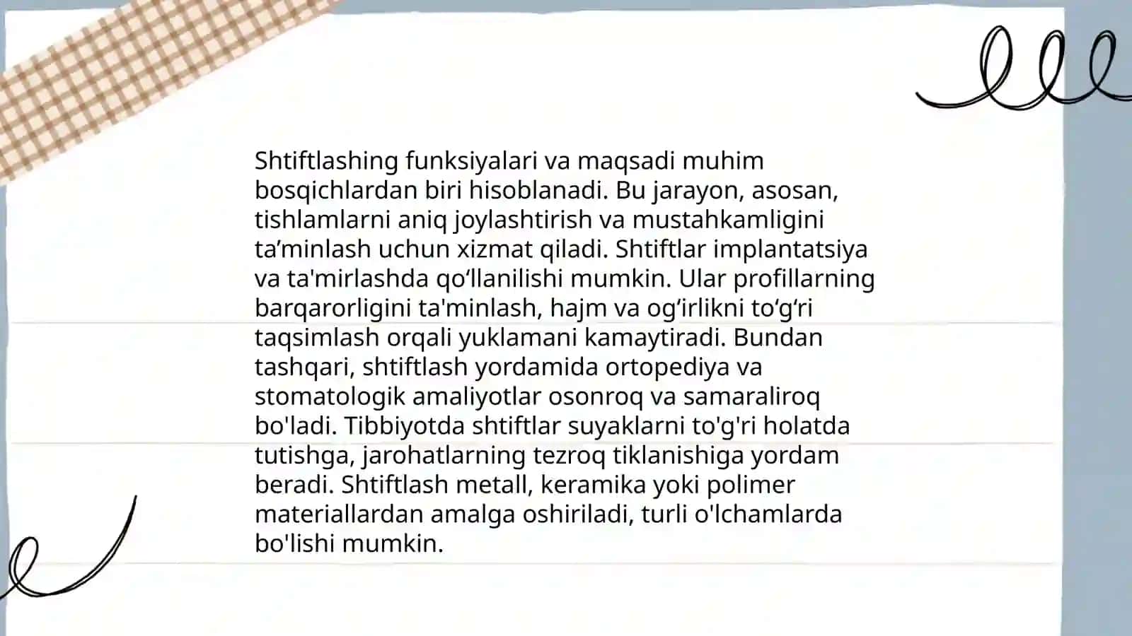ildiz egriligida qanday shtiftlar qo‘yiladi shtiftlar turlar 4