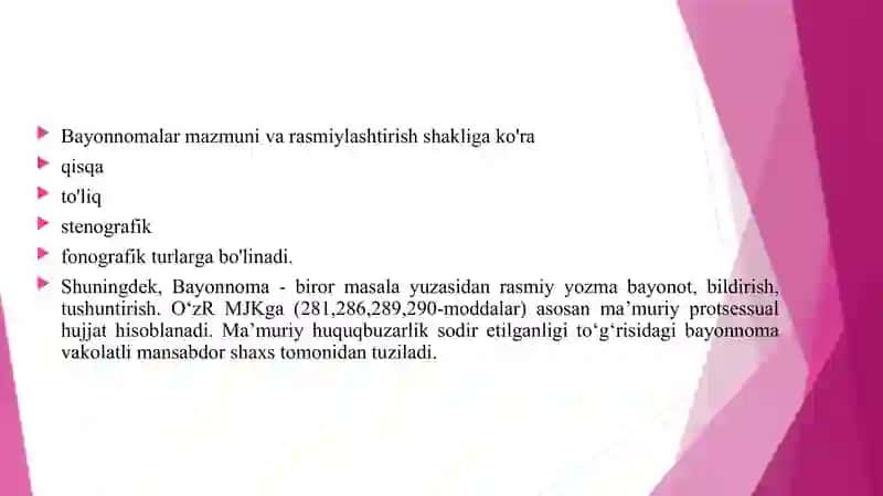 MAJLIS BAYONI VA MAJLIS BAYONNOMASIDAN KO'CHIRMA TAYYORLASH 4