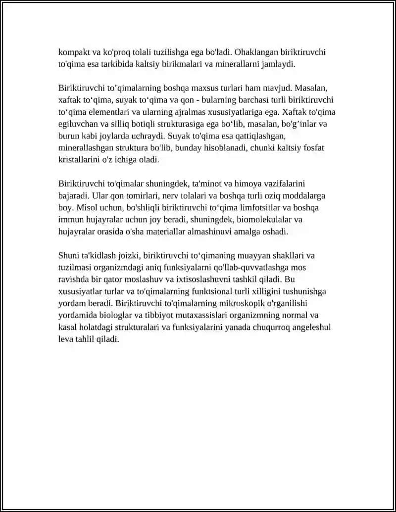 BIRIKTIRUVCHI TOʻQIMALARNI MIKROSKOP OSTIDA OʻRGANISH VA ULARNI BIR BIRIDAN FARQLASH 4