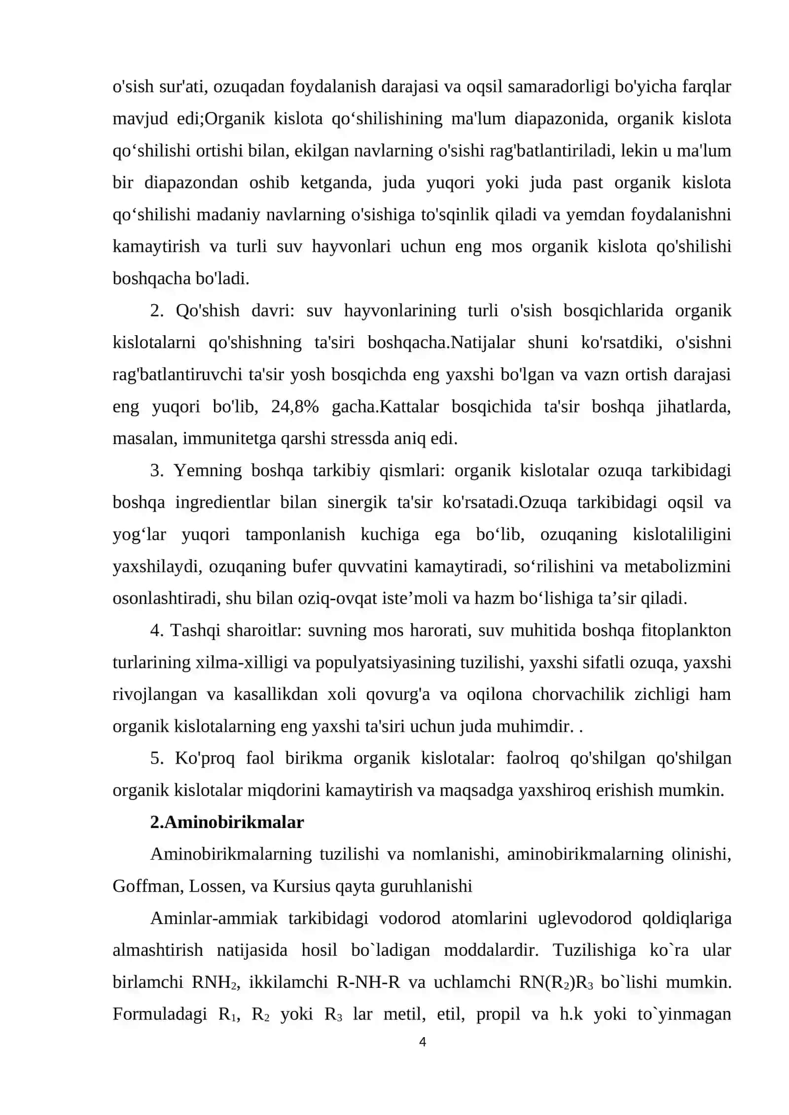 Aminokislotalar, aminlar klassifikatsiyasi 4