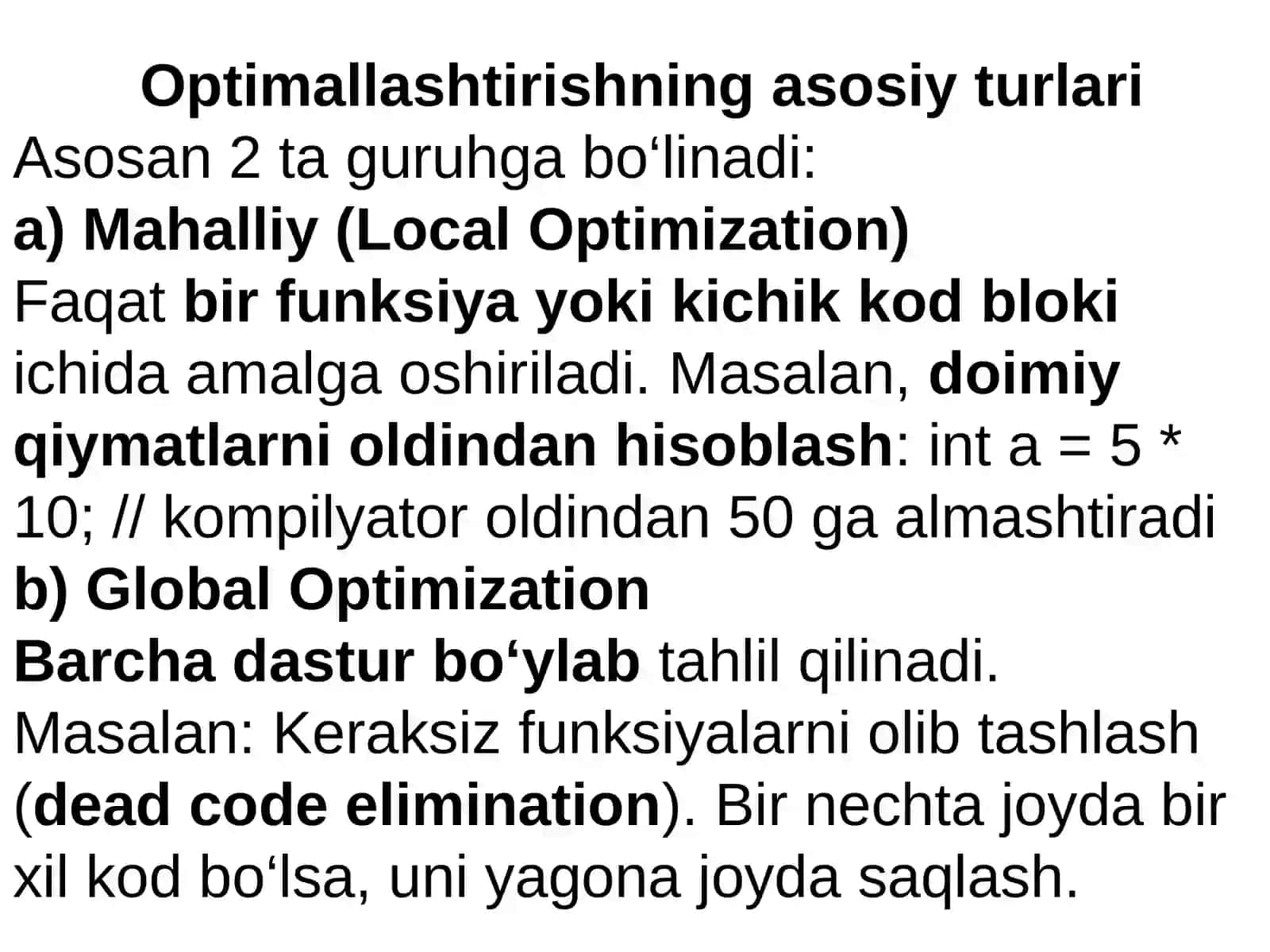 Optimallashtirishning asosiy turlari 4
