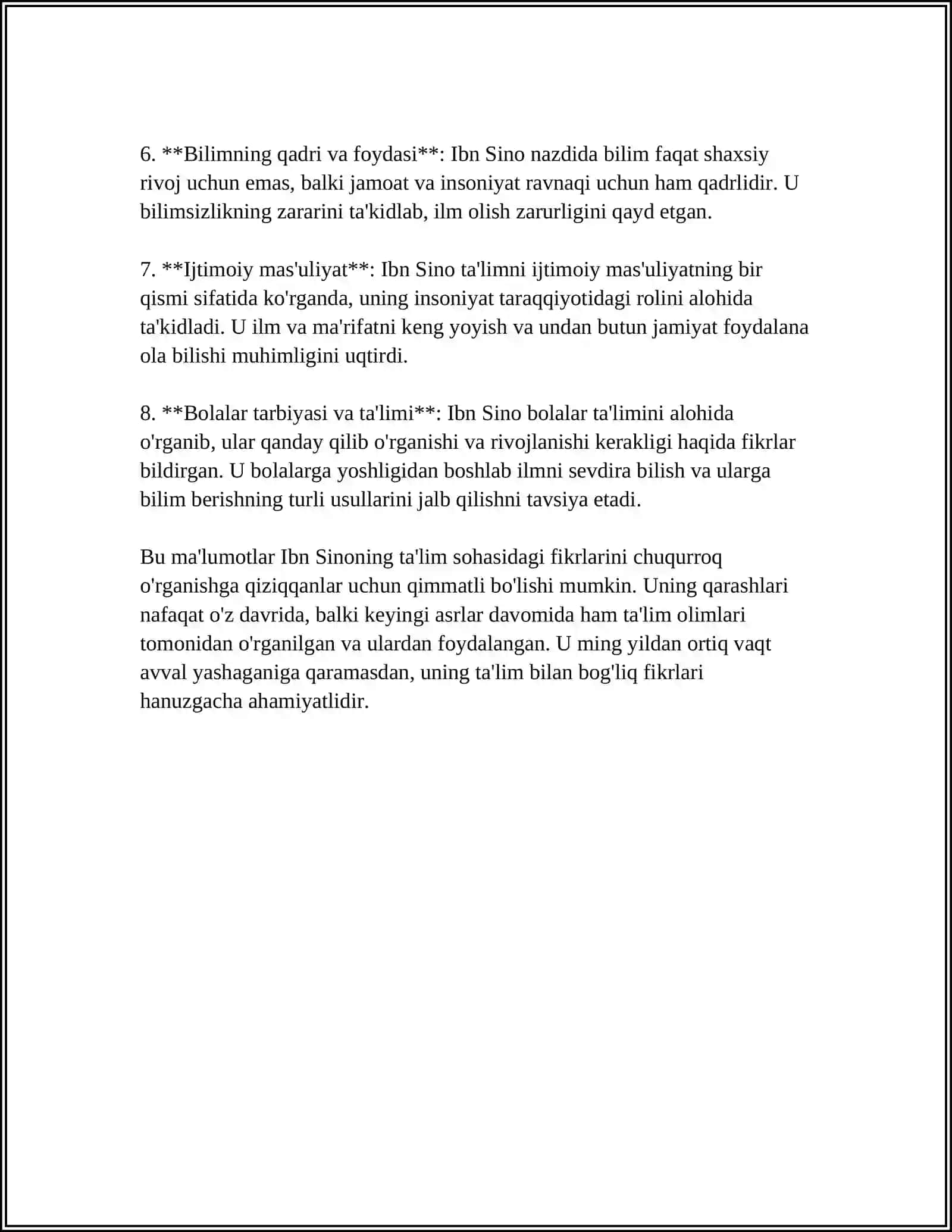 BUYUK ALLOMALARNING TA'LIM HAQIDAGI GAPLARI 4