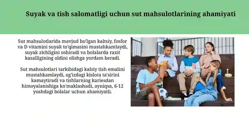 Sut mahsulotlari-bolalar oʻsishi va rivojlanishi manbai 4
