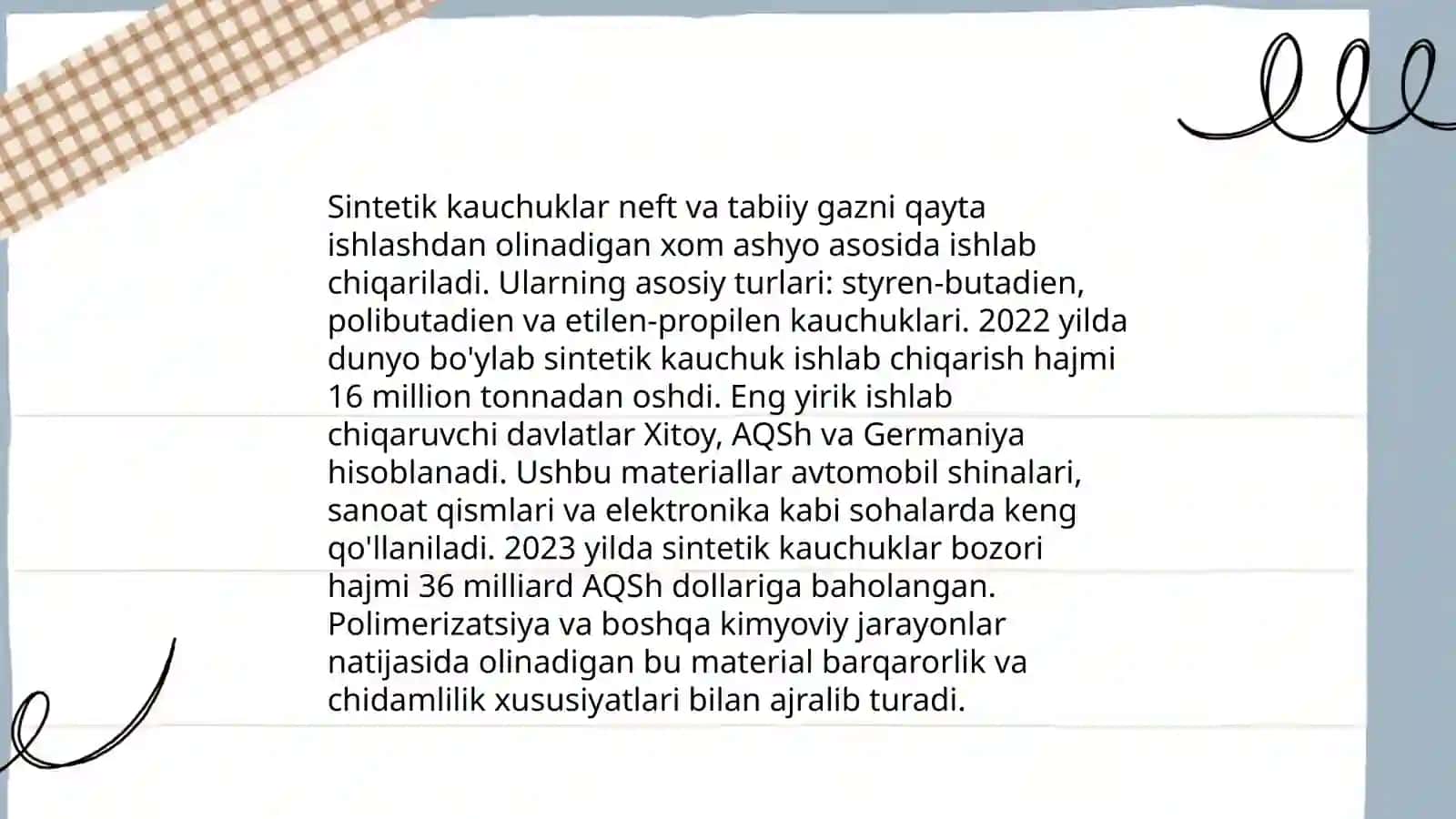 Sopolimerlanish reaksiyasi bõyincha olinadigan sintetik kauchuklar 4