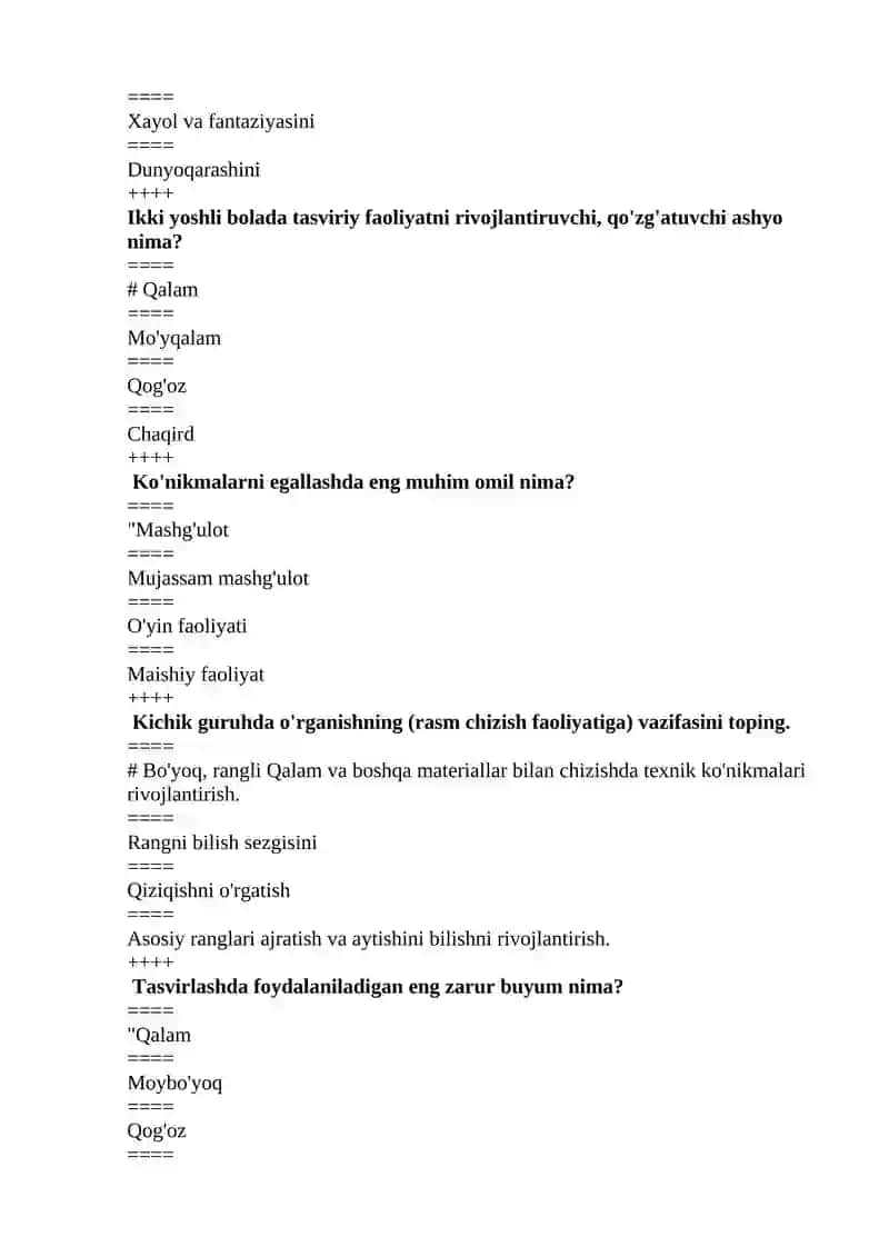 TASVIRIY FAOLIYATGA O’RGATISH METODIKASI 4