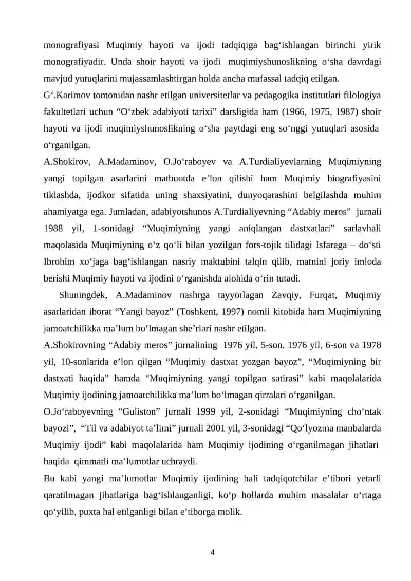 MUQIMIY SAYOHATNOMASI VA UNDAGI TAVSIF ETILGAN QISHLOQLAR HAYOTI 4