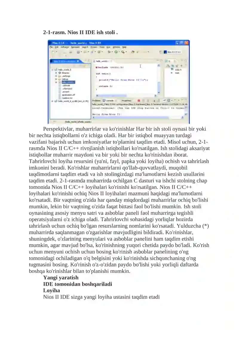 Nios II dasturlash muhiti 4