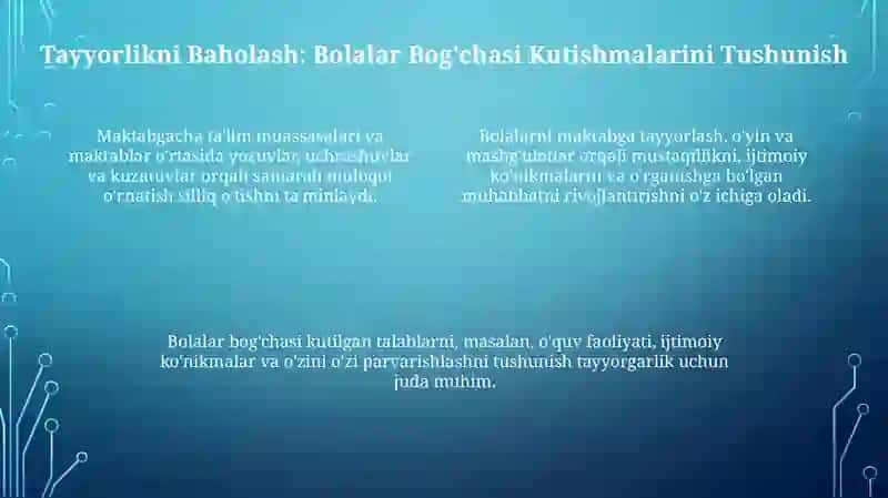 Bolalar bog'chasidagi bolalarni maktabga tayyorlash 4