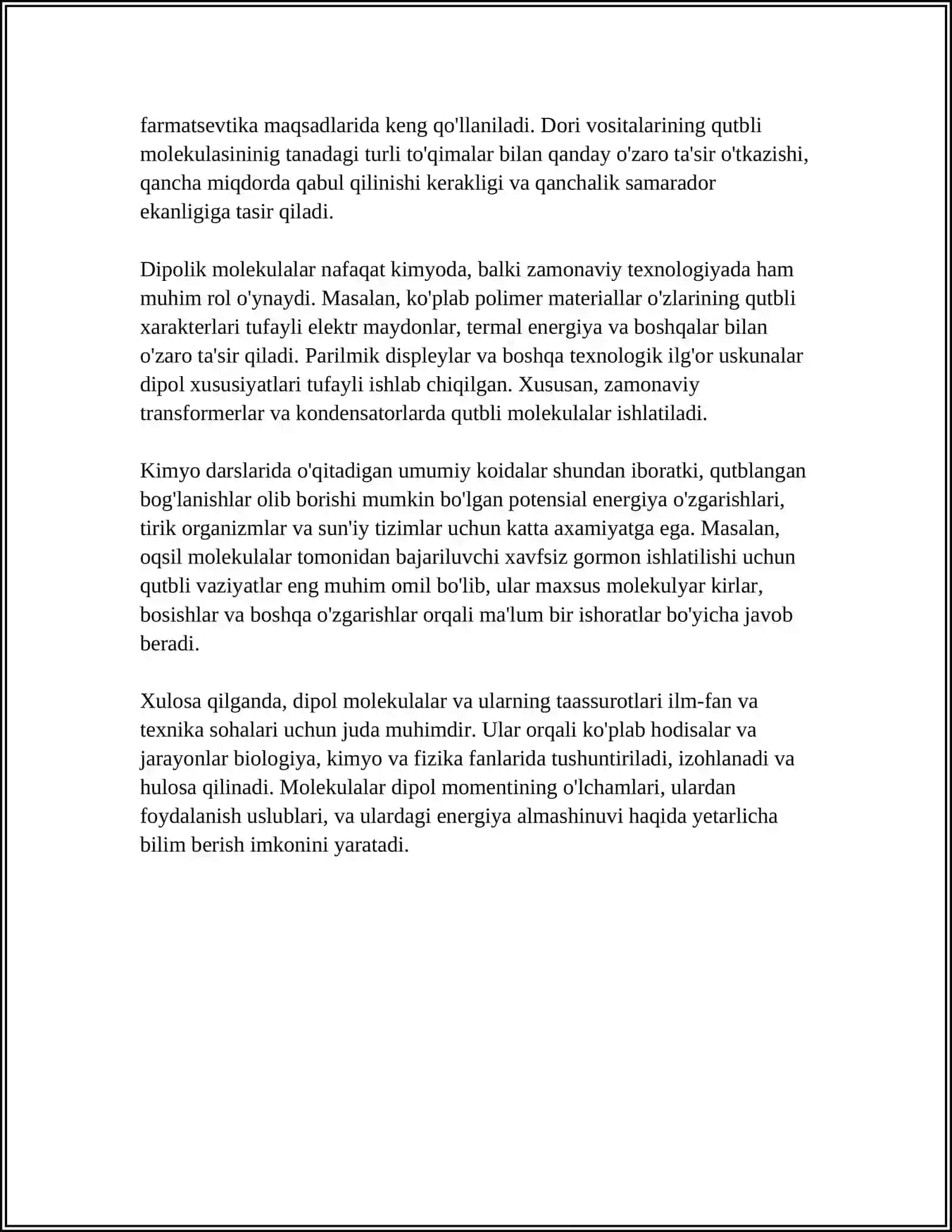 MUSTAQIL ISH Mavzu: DIPOL NURLANISHI 4