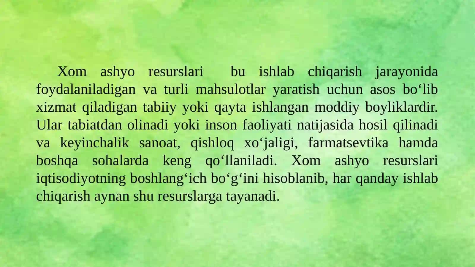 Xom ashyo resurlarini aniqlash 4
