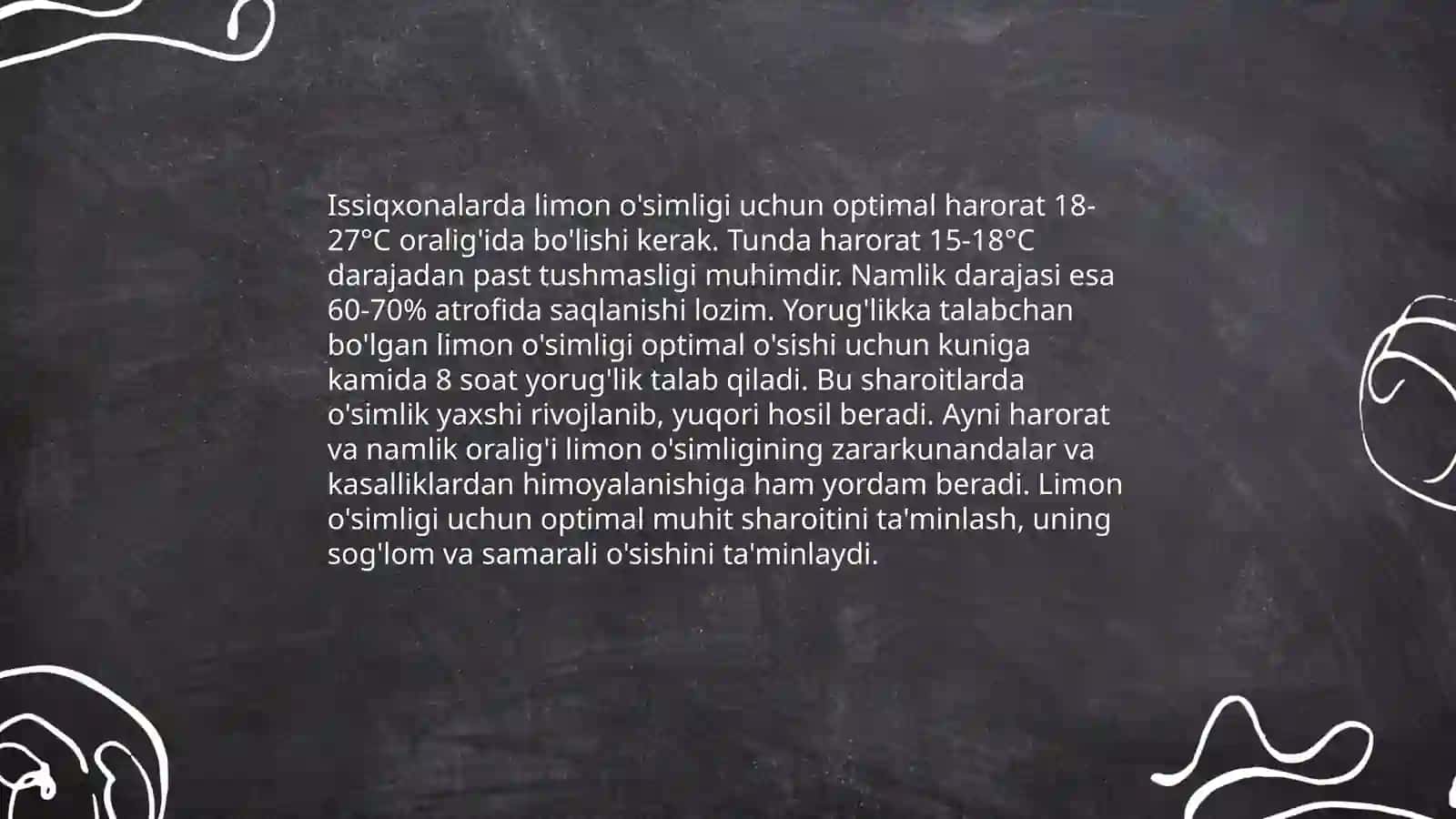 Issiqxonalarda limon o'simligini yetishtirish 4