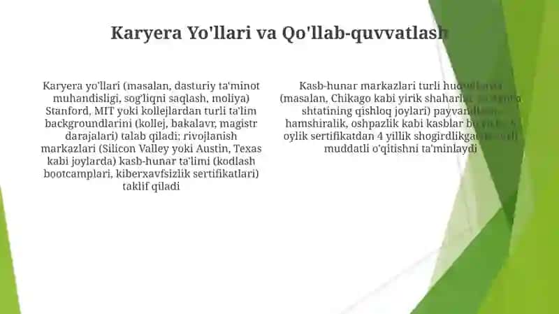 Rivojlanish markazlar taʼlimiy va ularga qoʻyiladigan talablar 4