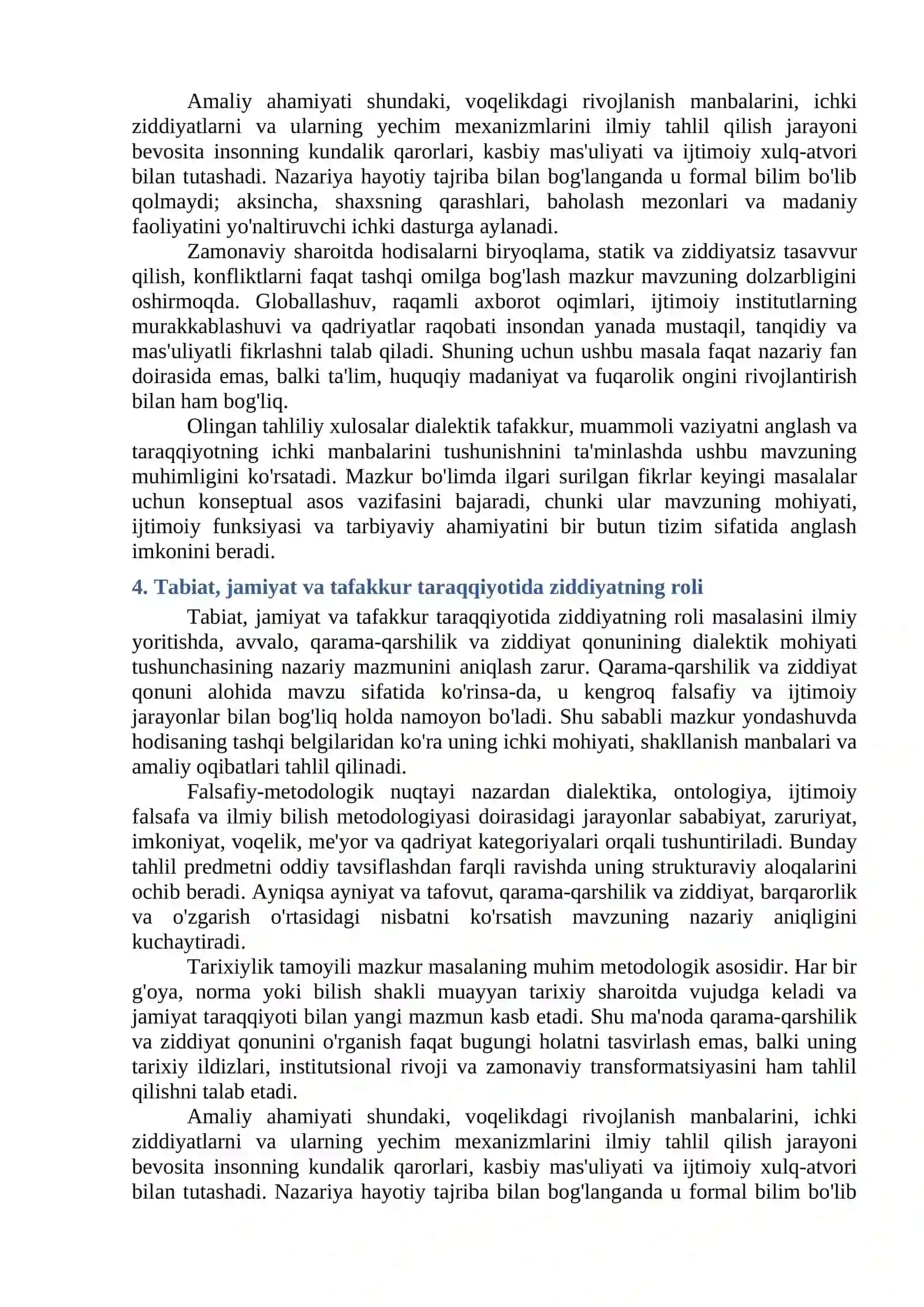 QARAMA-QARSHILIK VA ZIDDIYAT QONUNI 4