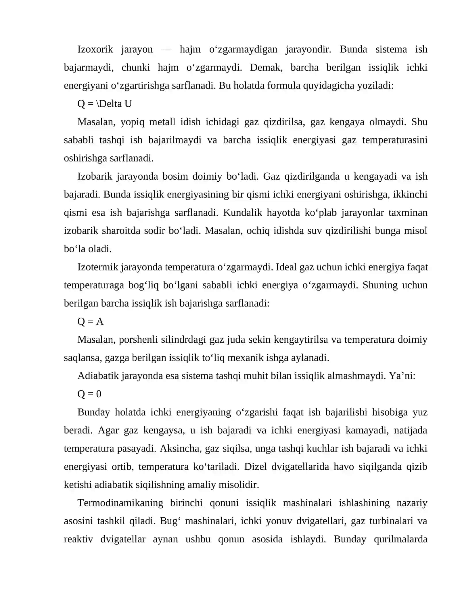 Termodinamikaning asosiy qonunlari 4