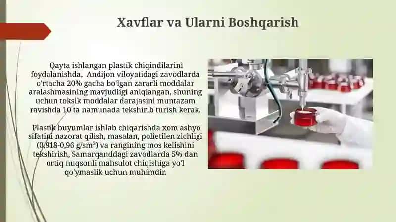 Plastik idishlar ishlab chiqarish loyiha 4