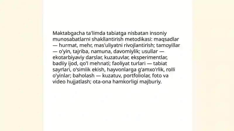 Tabiatga nisbatan bolalarda insoniy munosabatlarni shakllantirish 4