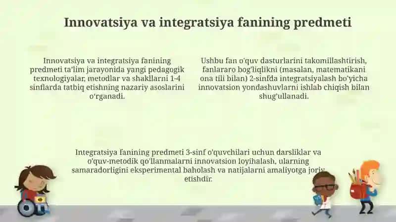 Boshlang'ich ta'limda innovatsiya va integratsiya fanining mazmuni 4