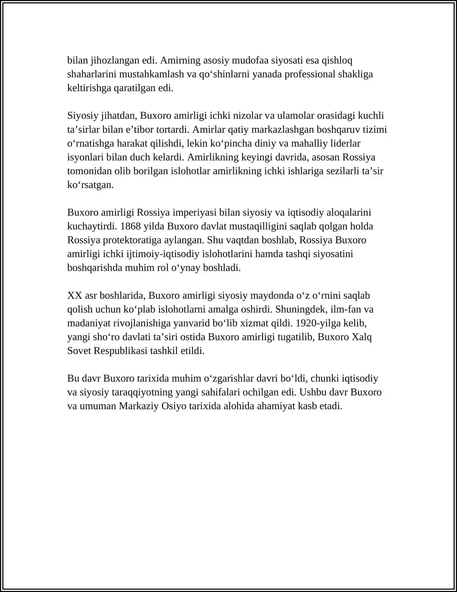 BUXORO AMIRLIGINING TURKIYA IMPERIYASIGA YUBORGAN ELCHILIK MISSIYALARI 4