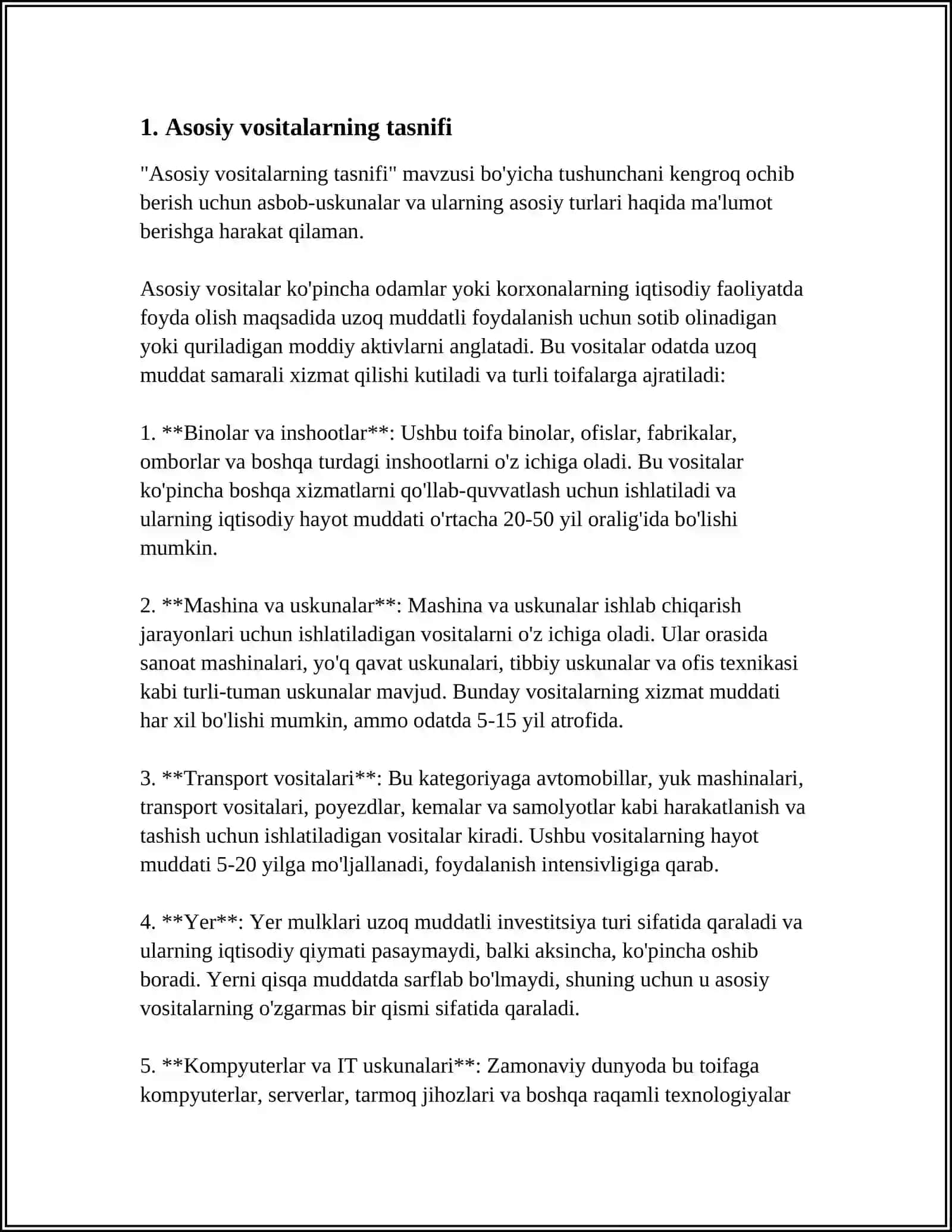 ASOSIY VOSITALARNI KORXONAGA KELIB TUSHISHINI HISOBGA OLISH 4