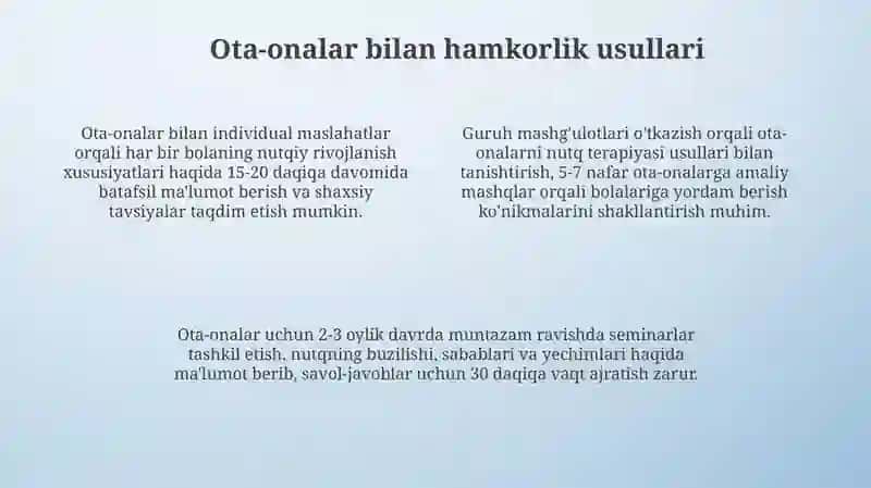 Lagapedik ishda oilaning roʻli va ota-ona bilan hamkorlik usullari 4