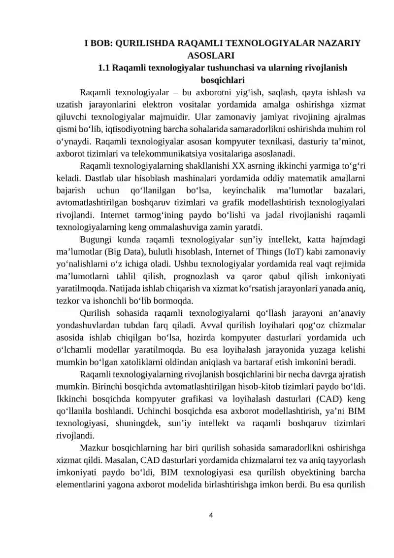 Qurilishda raqamli texnologiyalarni qo‘llash 4